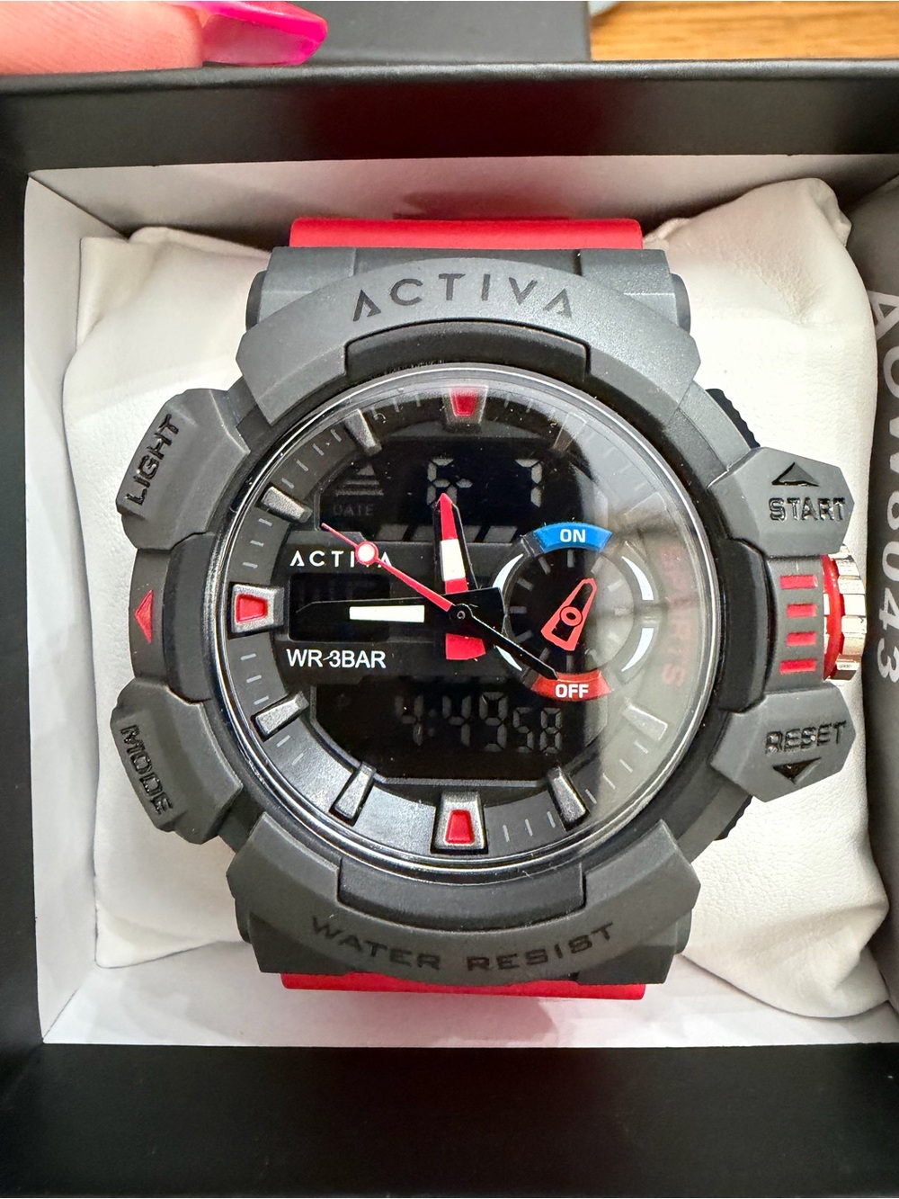 Invicta Activa Vord Black and Red Digital-Analog Sports Watch